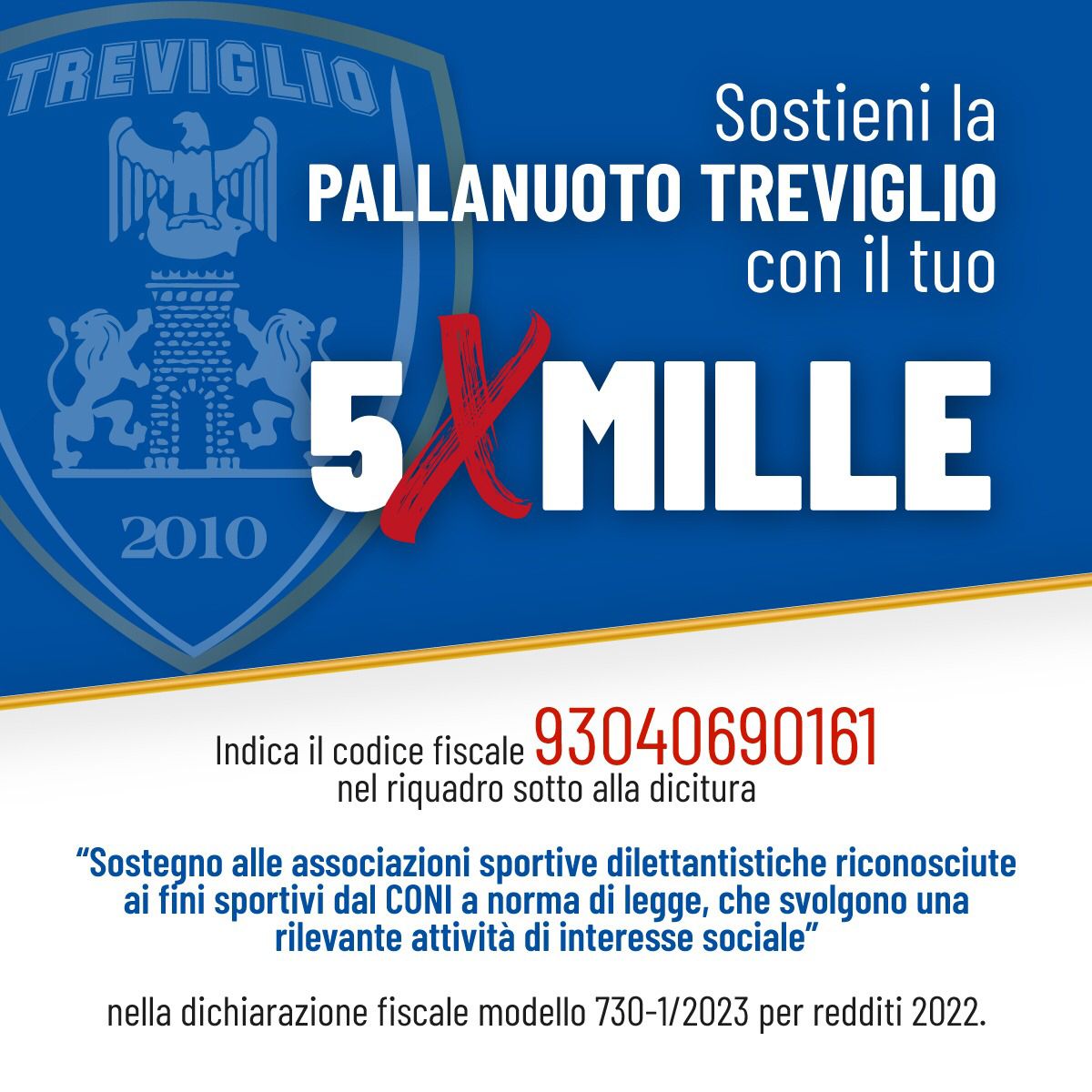 Sostieni la Pallanuoto Treviglio con il tuo 5×1000